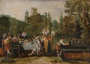 Vrolijk gezelschap in een park