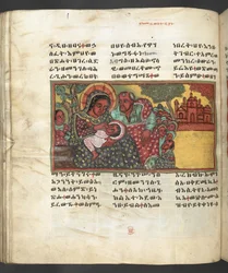 Or. 607 f122v, Scène uit het leven van de Maagd Maria, uit 