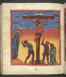 Or. 607 f178v, Kruisiging, Scène uit het leven van de Maagd Maria, uit 