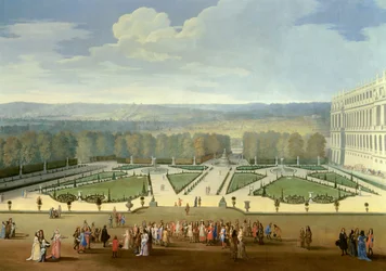 Promenade van Lodewijk XIV in zicht van het noordelijke parterre in de tuinen van Versailles