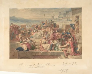 Priamus en zijn familie rouwen om de dood van Hector, n.d.