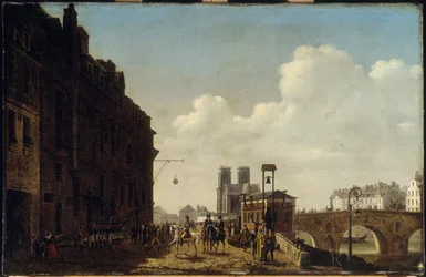 De keizer bezoekt de Halle aux vins en de eau de vie, in 1811
