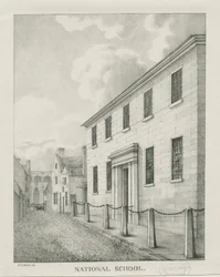 Tamworth - Nationale School: lithografie, z.d. [1796-1865]