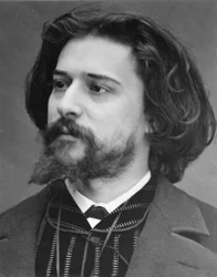 Portret van schrijver Alphonse Daudet (jong) door fotograaf Etienne Carjat. Originele afdruk, fonds van het fotografisch atelier Roth  Cie.
