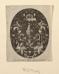 Athena, uit Grotesken op zwarte grond, godheden en allegorieën (Grotesken op zwarte grond, godheden en allegorieën)