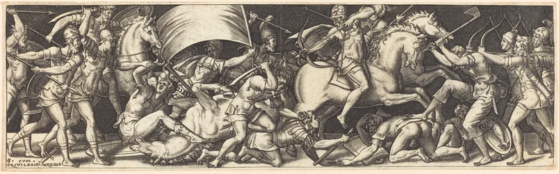 Slag van ruiters en voetsoldaten