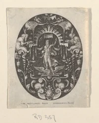 Jupiter, uit Grotesken op zwarte grond, Godheden en allegorieën