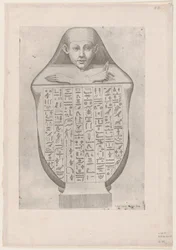 Speculum Romanae Magnificentiae: Gezicht van een Egyptische kanopische vaas