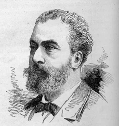 Portret van David Raynal, Franse politicus. Gravure door Bocour in "Le Monde Illustré" nr. 1287 van 26 november