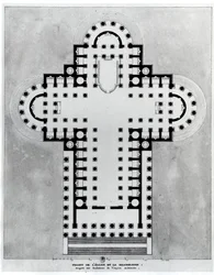 Project voor de Kerk van de Madeleine. Tekening. Architectuur door Etienne Louis Boullee, Franse architect