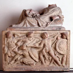 Terracotta urn uit Chiusi, Italië - 2e eeuw v.Chr.