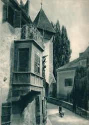 Een rustig hoekje van Merano, Zuid-Tirol, Italië, 1927
