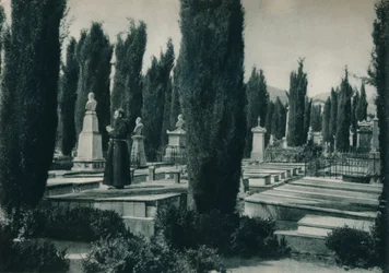 Een deel van de begraafplaats, Palermo, Sicilië, Italië, 1927