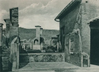Straat die naar het forum leidt, Pompeii, Italië, 1927