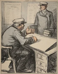 Twee maritieme heren in hun kantoren, illustratie uit 
