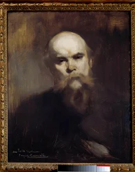 Portret van de Franse dichter Paul Verlaine (1844-1896) Schilderij door Eugene Carriere (1891)