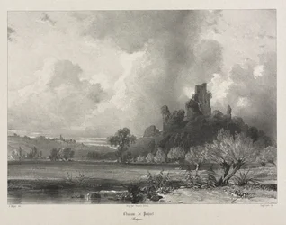 Pittoreske en romantische reizen in het oude Frankrijk. Bretagne: Kasteel van Penhoet
