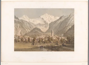 Zicht op Unterseen en de Jungfrau