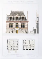 Ontwerp uit Stads- en Landhuizen Gebaseerd op de Moderne Huizen van Parijs, c.1864
