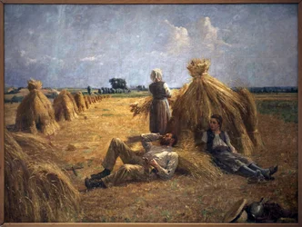 Middag. Schilderij door Eugene Damascus (1844-1899)