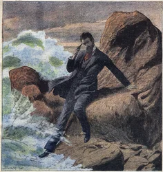 Illustratie van de roman "Het liefdesmasker" van Daniel Lesueur