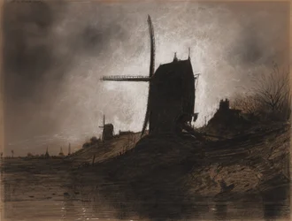 Molens in een landschap