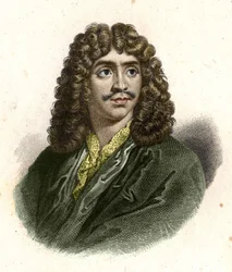 Jean Baptiste Poquelin, genaamd Molière (1622 - 1673) gegraveerd door Giraut