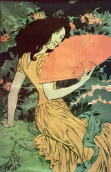 Vrouw met waaier, 1900
