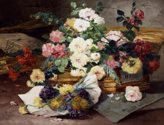Rozen van Nice. Schilderij van Eugene Henri Cauchois (1850-1911) Privécollectie.