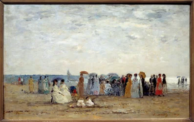 Baders op het strand van Trouville, Calvados