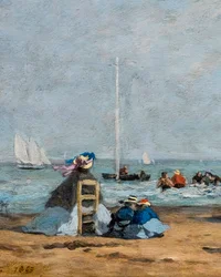 Crinolines op het strand, detail
