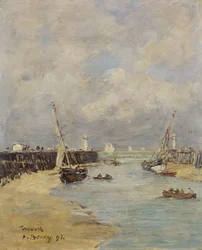 Laag tij in Trouville, 1895