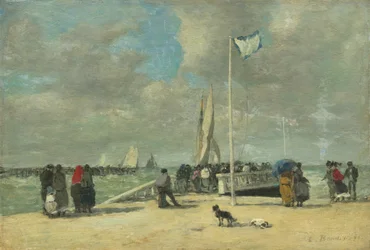 Op de pier, ca. 1869-1870
