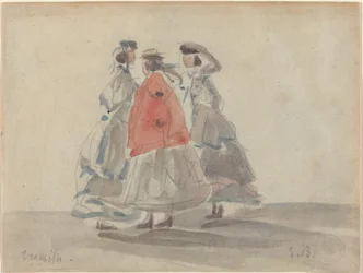 Drie Vrouwen in Trouville, c. 1865