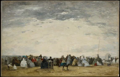 Vakantiegangers op het Strand van Trouville