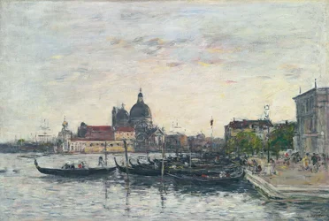 Venetië, de Mole bij de ingang van het Canal Grande en de Salute, Avond, 1895