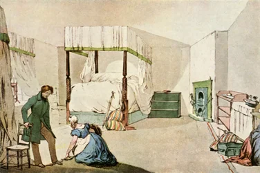 Een slaapkamer in een herberg, 1830, 1943