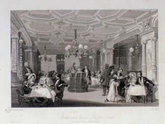 Uitzicht op het interieur van het restaurant 
