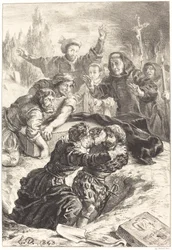 Hamlet en Laertes in het Graf van Ophelia (Act V, Scene I)