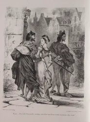 Illustraties voor Faust: Faust probeert Marguerite te verleiden