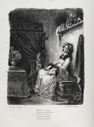 Illustraties voor Faust: Marguerite met het wiel