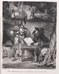 Illustraties voor Faust: Mefistofeles bezoekt Faust