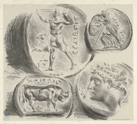 Studies van vier Griekse munten