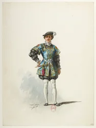 Btv1b84558104 38 - Saint-Saëns - Henry VIII - Kostuummodellen - Lacoste - 38. Pagina van de koning