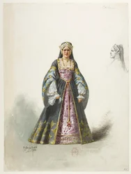 Btv1b84558104 61e - Saint-Saëns - Henry VIII - Maquettes de costumes - Lacoste - 61e Catherine Catherine