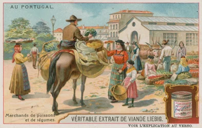 Een vis- en groentemarkt
