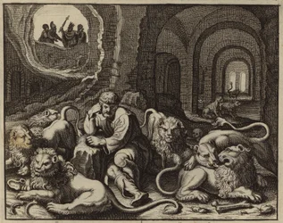 Daniel in de leeuwenkuil (gravure)