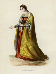 Eleonore van Portugal (gekleurde gravure)