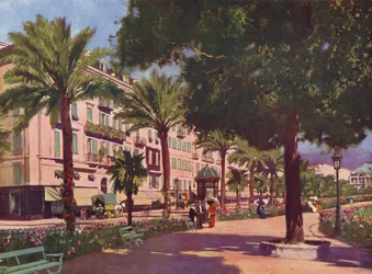 Nice, Avenue Massena (kleurenlitho)