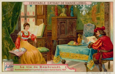 Rembrandt Tekent een Portret van Zijn Vrouw Saskia